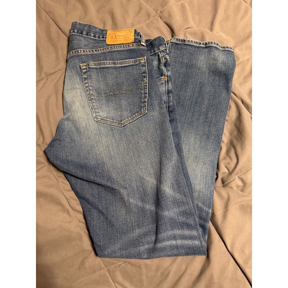 Polo Ralph Lauren Varick Slim Straight Jeans Mens 34x32 Selvedge